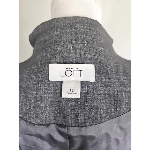 Ann Taylor LOFT ~Woman Size 12~ Gray 100% Wool Blazer Suit Jacket Fully Lining. - Picture 8 of 12